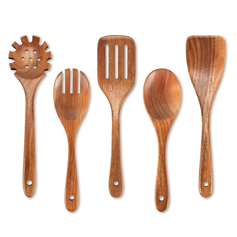 Acacia Wood Kitchen Utensil Set 5 Pieces