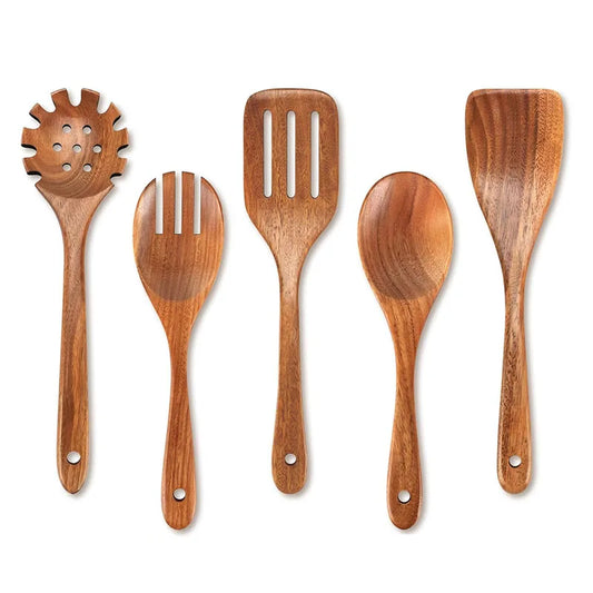 Acacia Wood Kitchen Utensil Set 5 Pieces