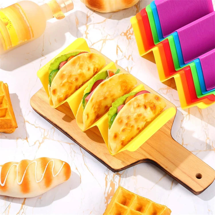 Set of 6 Colourful Taco Holder Stands – Large Taco Trays for 2 or 3 Tacos Each – Perfect for Taco Nights & Family Meals