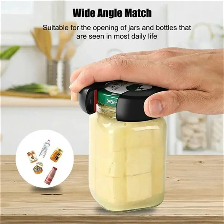6-in-1 Multi-Function Can, Jar & Bottle Opener – Twist-Off Lid Gripper & Can Tapper – Ideal for Opening Stubborn Jars, Cans & Bottles
