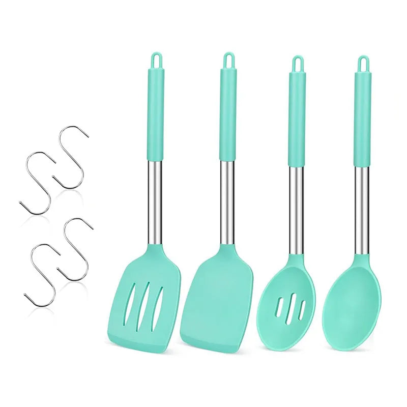 Silicone Cooking Utensil Set light green