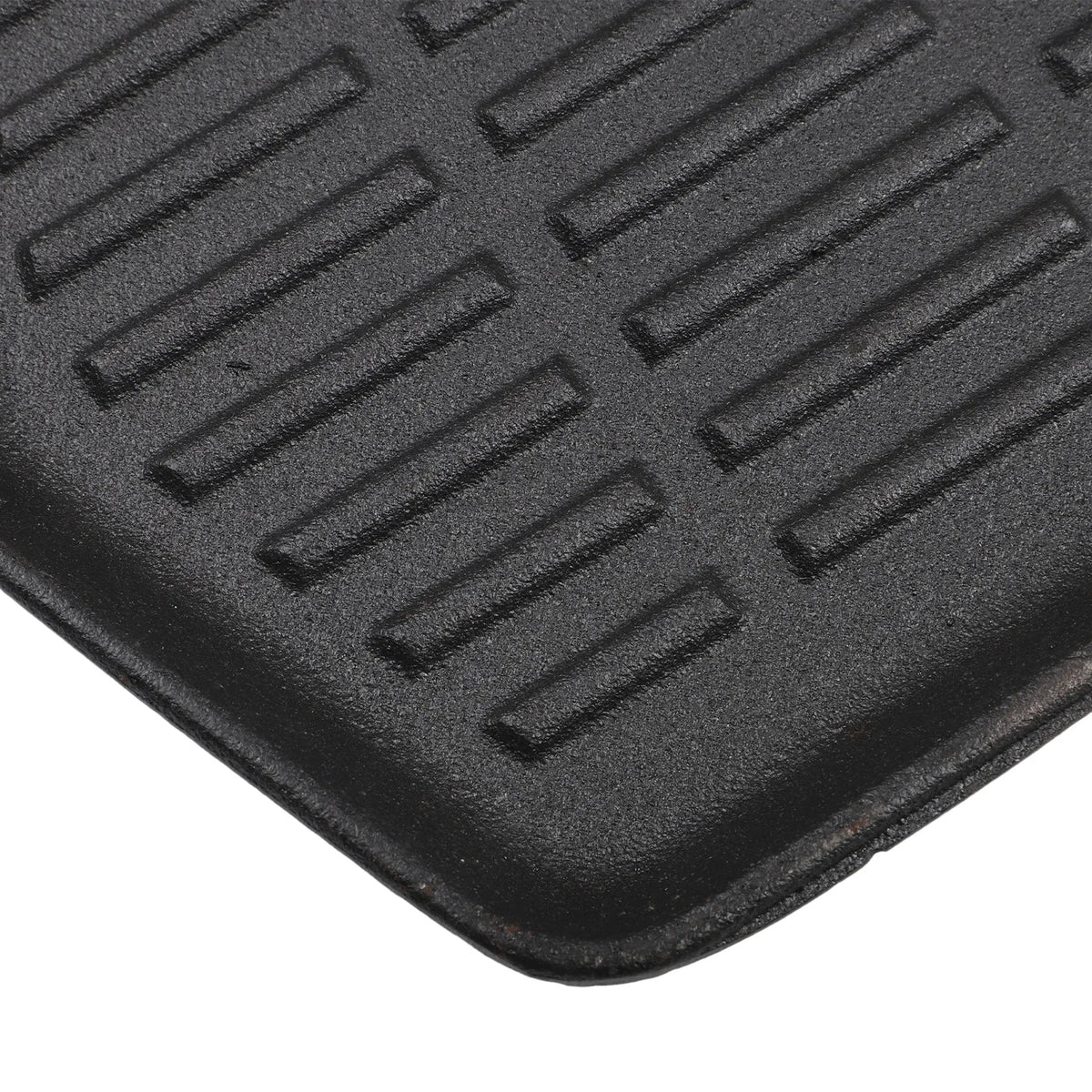 Square Cast Iron Grill Pan with Foldable Wooden Handle – Non-Stick Ridged Griddle Skillet for Indoor & Outdoor Grilling – Ideal for Steaks, Fajitas & Vegetables (21 x 35cm)