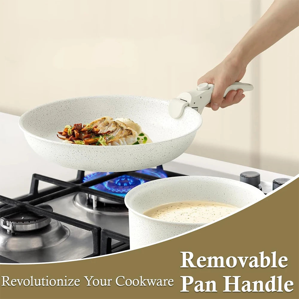 Universal Removable Pan Handle – Detachable Pot Handle Gripper for Removable Cookware – Great for Replacement Handles & Space Saving Storage