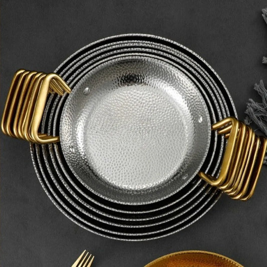 Hammered Stainless Steel Paella Pan