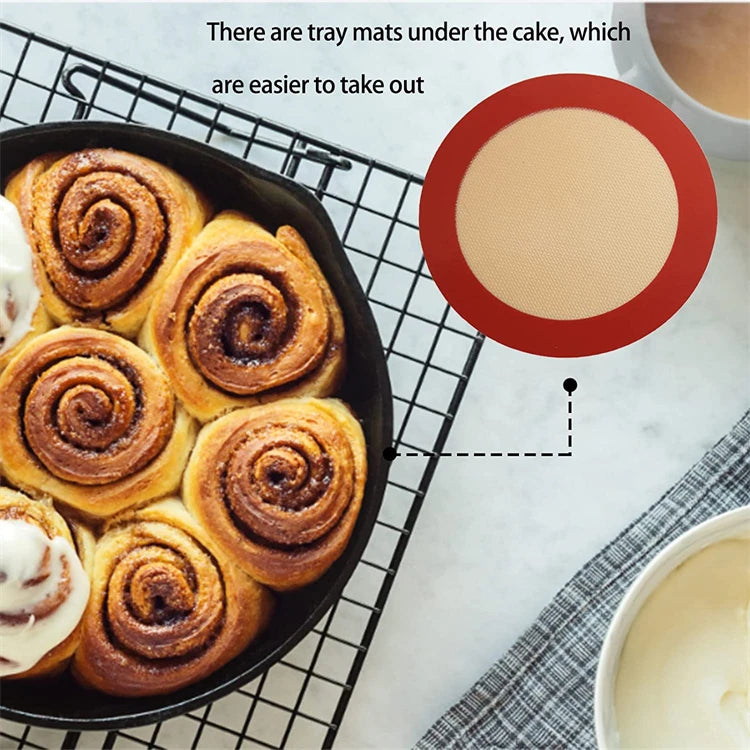 Round Non-Stick Silicone Baking Mat – Reusable Food Grade Oven Liner – Great for Macarons, Cookies & Pastry – Available in 13cm, 20cm & 23cm