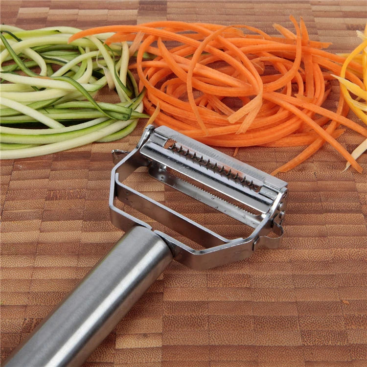 Multi-Function Stainless Steel Julienne Peeler – Vegetable Shredder & Carrot Peeler – Ideal for Carrots, Cucumbers & Potatoes
