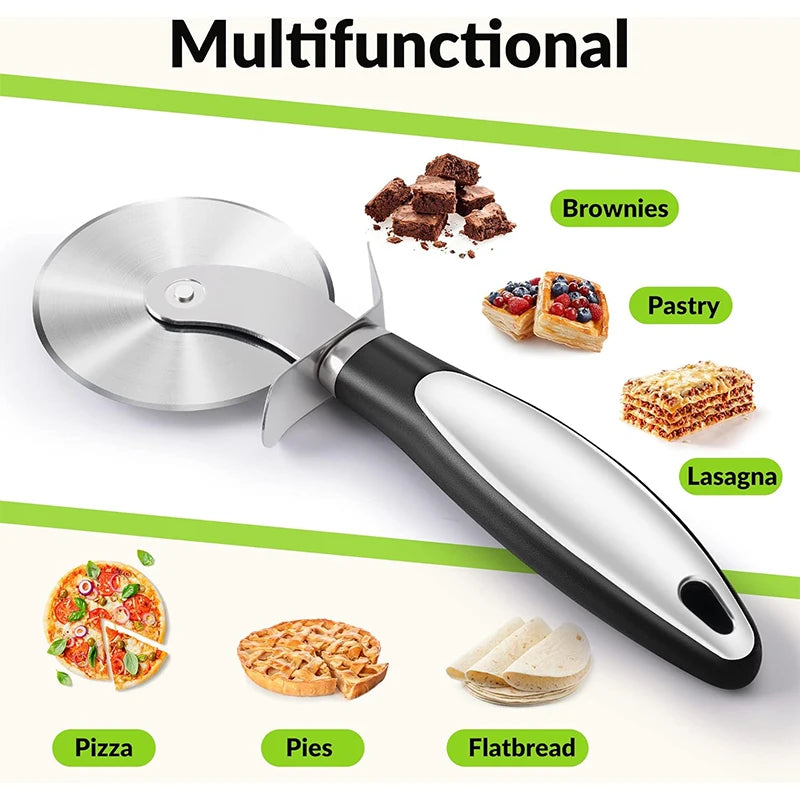 Stainless Steel Pizza Cutter Wheel with Non-Slip Handle