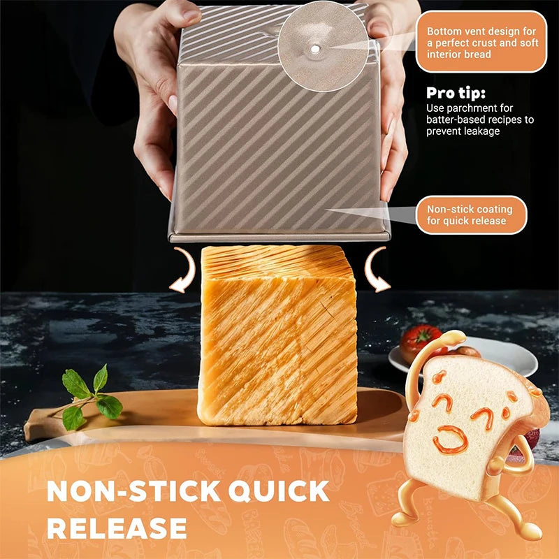 Nonstick Square Loaf Pan with Lid