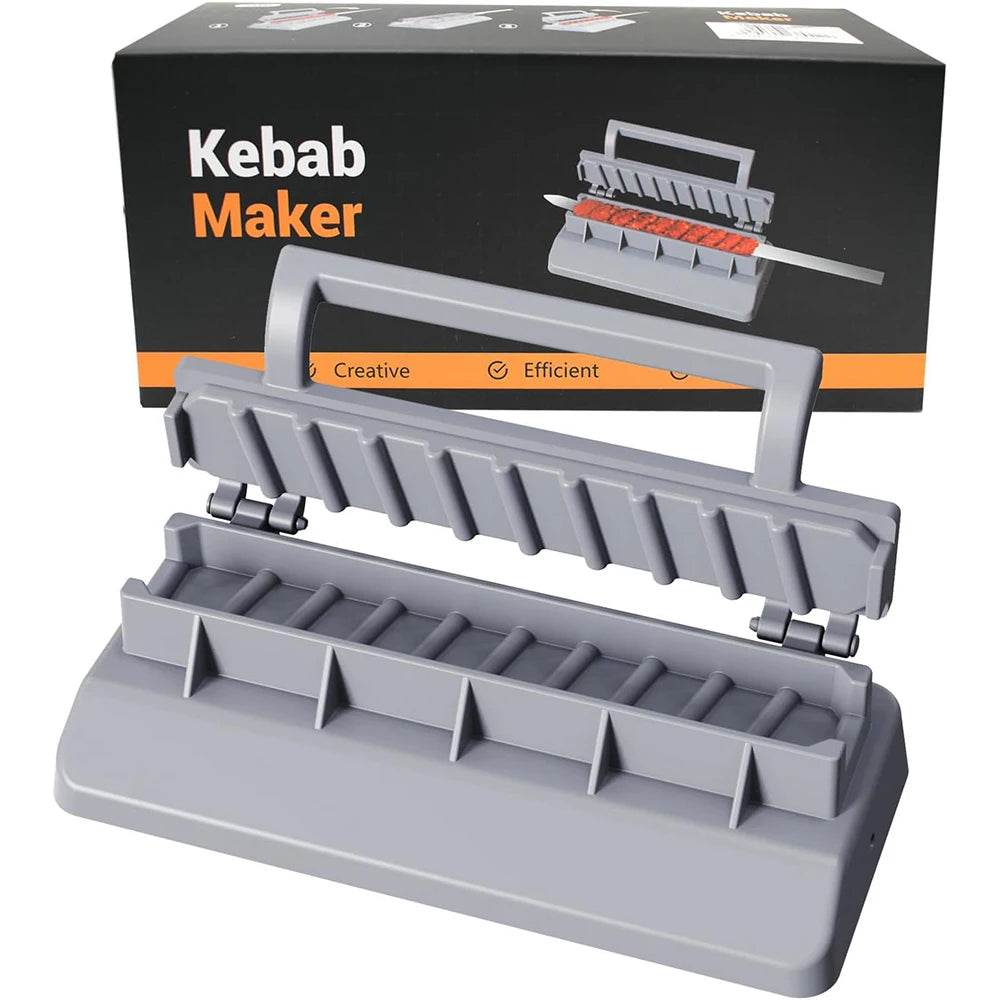 Large Kebab Maker Press with Skewers – Manual Kofta & Kabob Mould – Great for Making Even BBQ Kebabs at Home