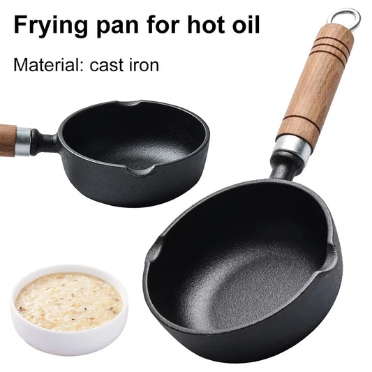 Mini Cast Iron Egg Pan with Pour Spout – Small Non-Stick Milk Pan & Butter Melting Pot – Great for Eggs, Sauces & Baby Food – Available in 11cm & 13cm