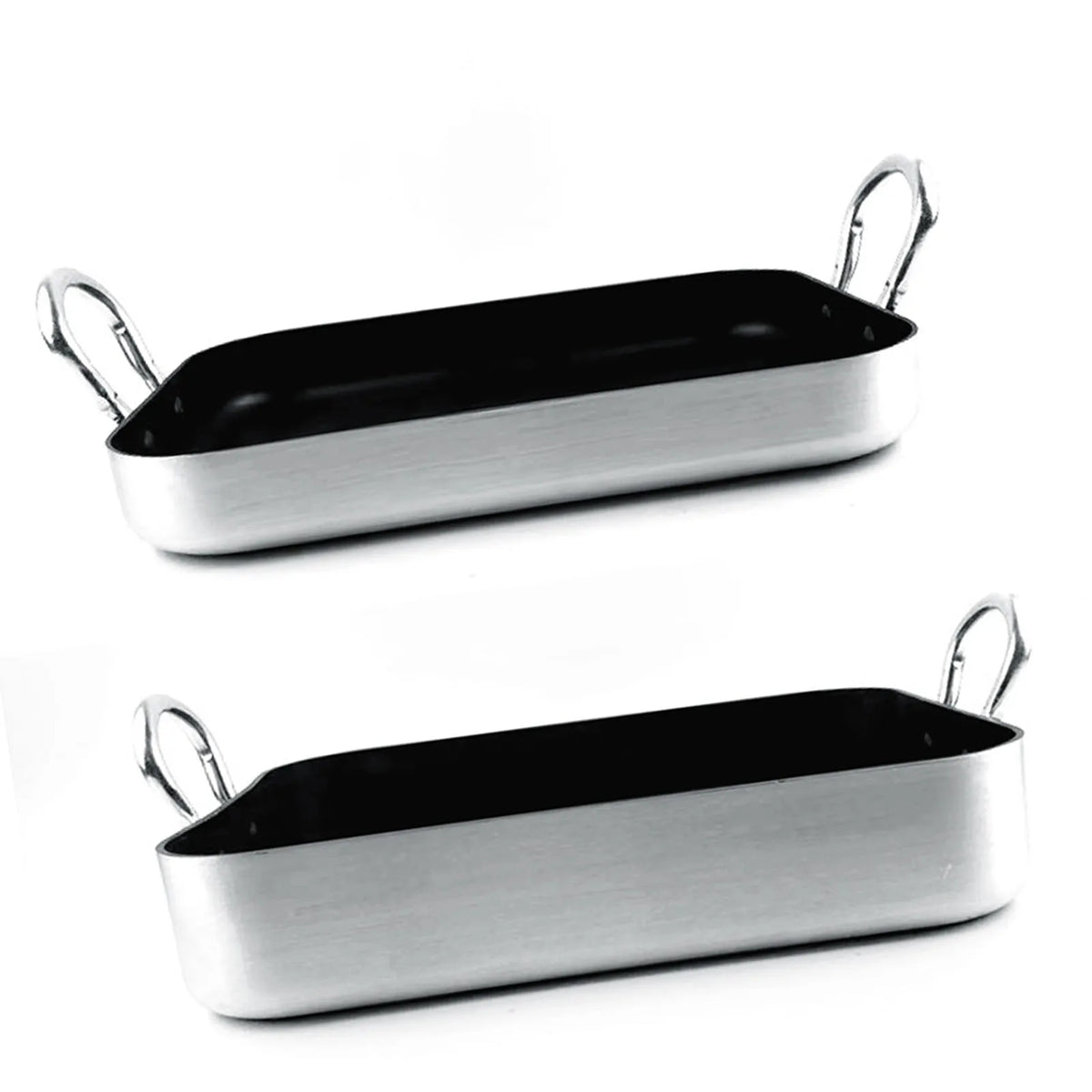 Rectangle Frying Pan Nonstick Aluminum Alloy Multifunction Flat Single Bottom Fry Pan with Handles for Home Kitchen Business