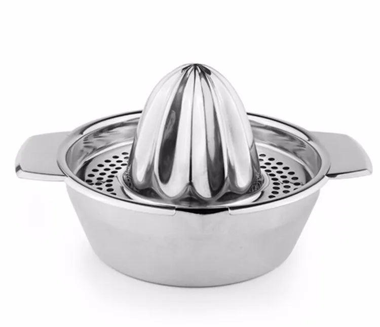 Stainless Steel Lemon Squeezer Cup with Reamer – Manual Citrus Juicer for Lemons & Oranges – Great for Fresh Juice & Cooking