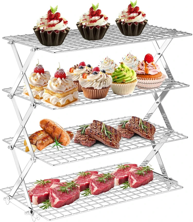 4-Tier Collapsible Stainless Steel UK Standard Shipping (7-12 business days) Prep: 1-3 days → Delivery: 7-12 days