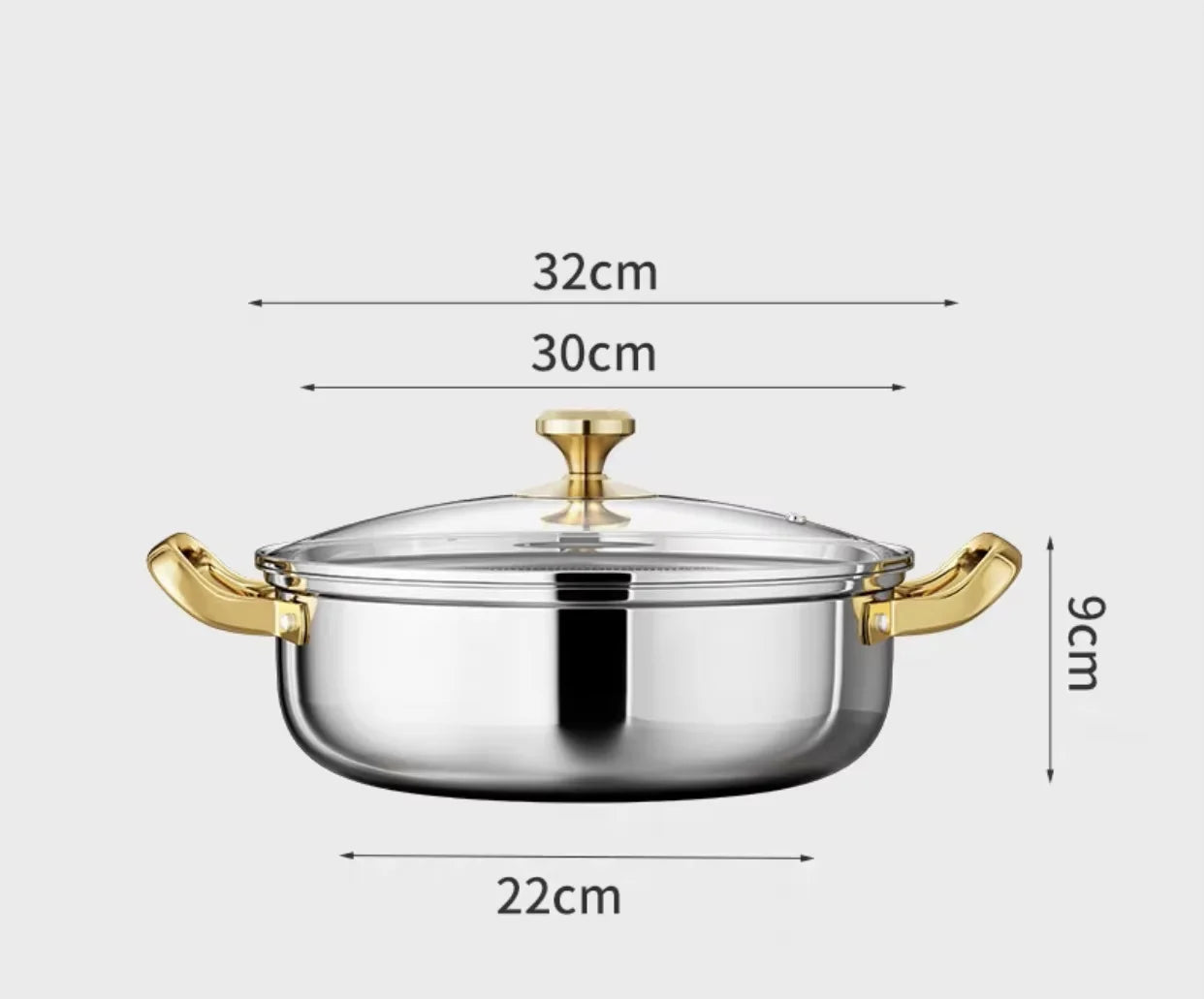 Honeycomb Stainless Steel Soup Pot with Lid – Multi-Purpose Non-Stick Pot for Frying, Stewing, Searing, Stir-Fry, Soup & Stock – Works on All Stovetops – Available in 28cm and 30cm