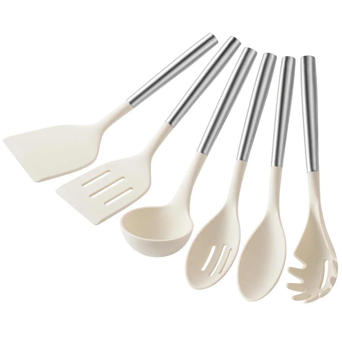 Silicone Kitchen Utensil Set — 6 Piece white