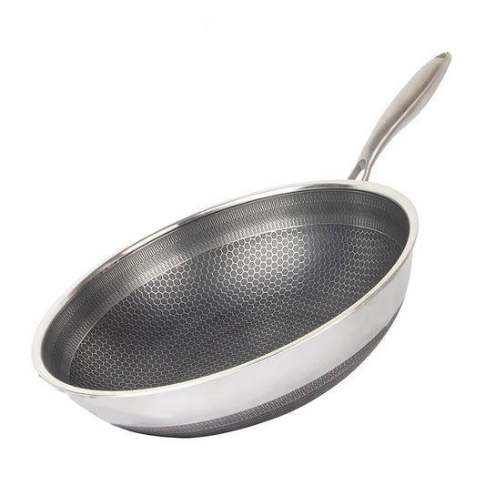 316 Stainless Steel Honeycomb Wok Pan
