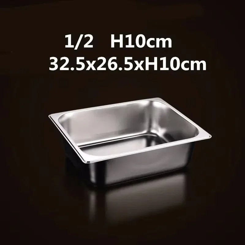 304 Stainless Steel Gastronorm Food Pan – GN Chafing & Buffet Container, Available in 1/9, 1/6, 1/4, 1/3 & 1/2 Sizes with Multiple Depths & Matching Lids