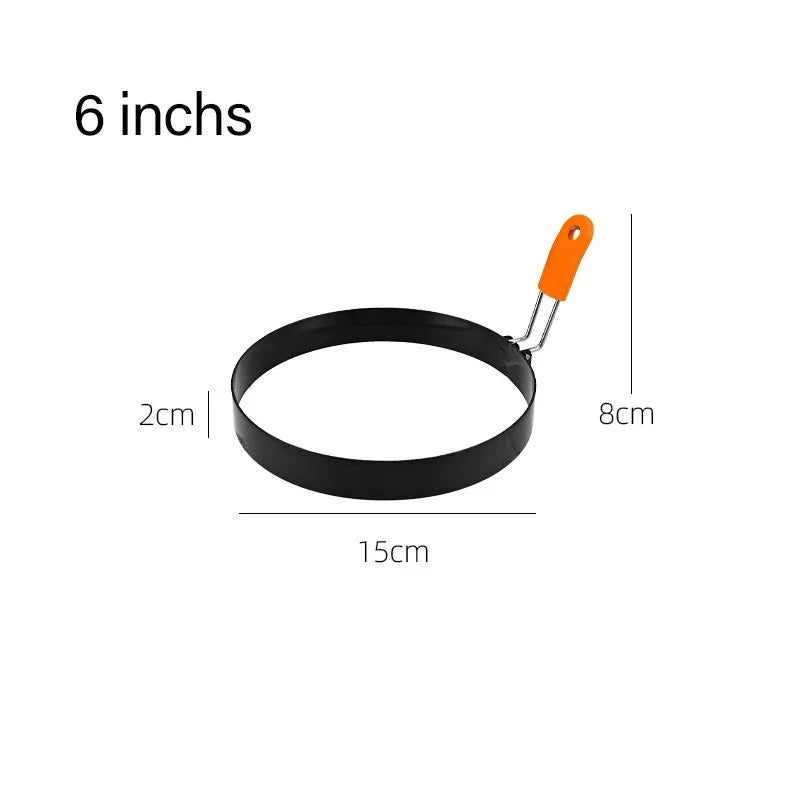 Stainless Steel Egg & Pancake Rings – Non-Stick Anti-Scald Egg Moulds with Folding Handles – Ideal for Fried Eggs, Muffins & Pancakes