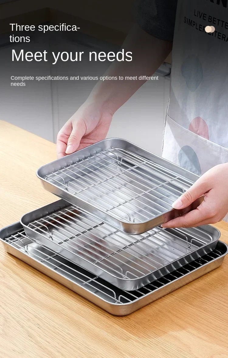 Stainless Steel Baking Tray with Wire Rack