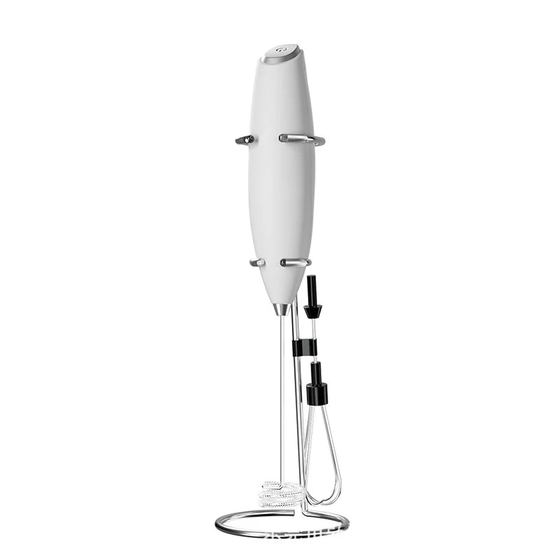 Handheld Electric Milk Frother – Stainless Steel Whisk Foam Maker & Drink Mixer – Great for Cappuccino, Latte, Hot Chocolate & Frappé – Available in White, Red, Black, Light Green & Silver Colours