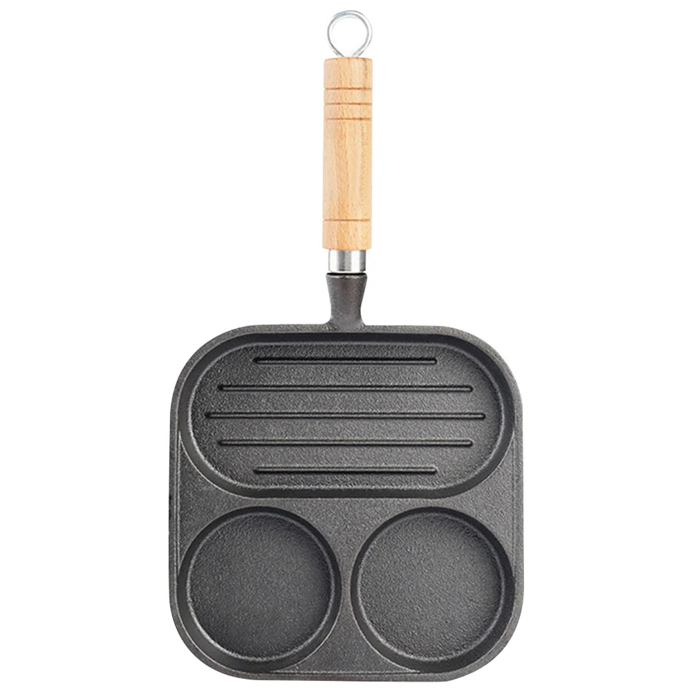 Cast Iron Kitchen Egg Frying Pan 3 Cup Nonstick Breakfast Pan For Gas And Induction Stoves Burger  Sausage