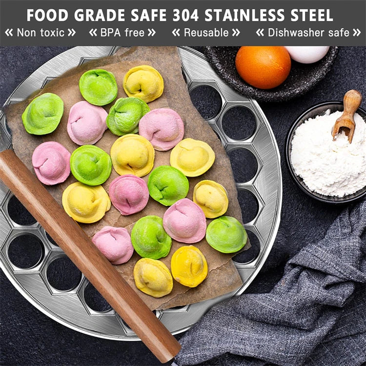37 Hole Pelmeni & Ravioli Maker Mould – Russian Dumpling Maker & Cutter – Perfect for Handmade Dumplings, Ravioli & Pelmeni