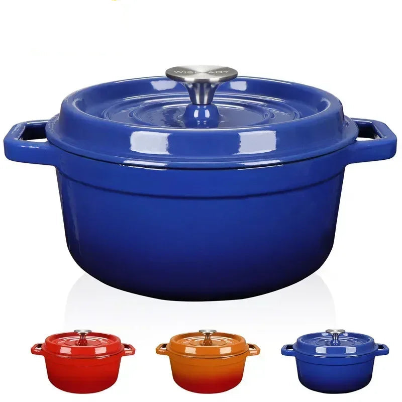 Non-Stick Cast Aluminium Enamelled Cooking Pot with Lid - Available in 2.75L & 4.75L