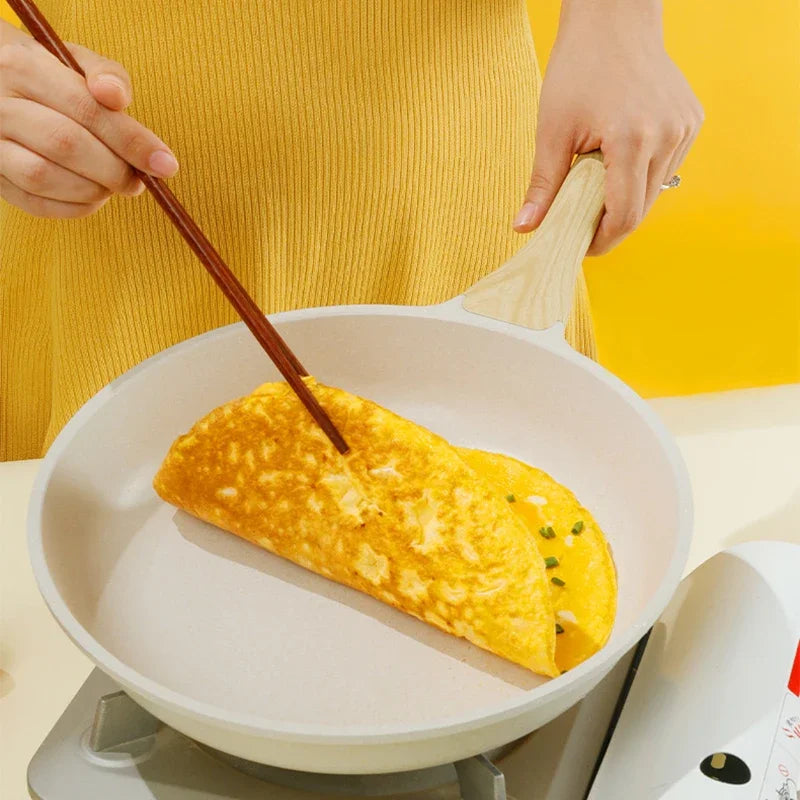 Non-Stick Stone-Coated Wok & Frying Pan – Natural Stone Coating Stir-Fry Pan for Gas & Induction – Best for Steaks, Stir-Fries & Sautéing – Available in 20cm, 24cm, 26cm & 28cm