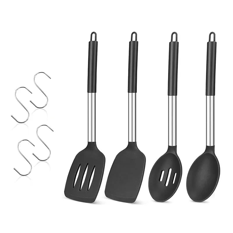 Silicone Cooking Utensil Set black