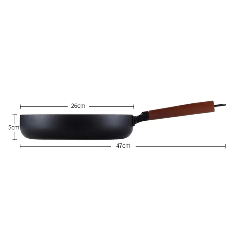Cast Iron Skillet – Non-Stick Vintage Frying Pan with Ergonomic Handle – 26cm