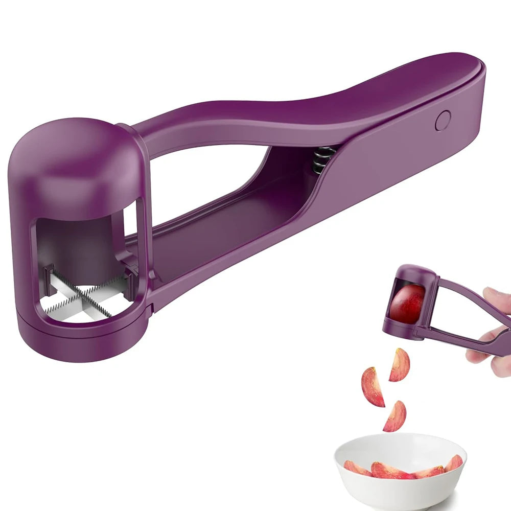 Grape Cutter & Quarter Slicer for Toddlers – Cherry Tomato & Strawberry Cutter – Best for Safe Snacks for Babies & Children – Available in Blue, Green & Violet Colours