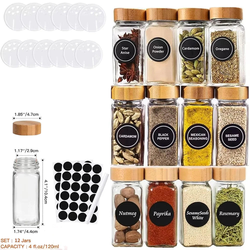 3 Tier Expandable Bamboo Spice Rack – Cabinet Spice Shelf & Seasoning Organiser Stand – Perfect for Kitchen Cupboards & Worktops