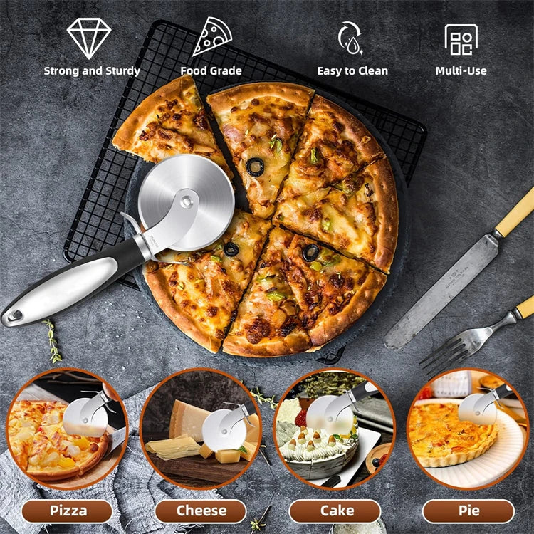 Stainless Steel Pizza Cutter Wheel with Non-Slip Handle