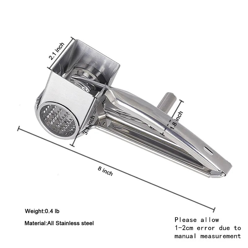 Rotary Cheese Grater with 3 Interchangeable Drums