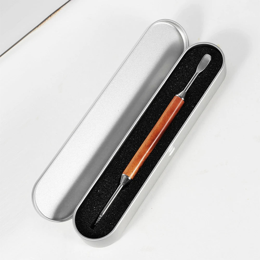 Stainless Steel Latte Art Pen with Wooden Handle – Coffee Decorating Needle – Perfect for Cappuccino Art, Hearts & Swirls