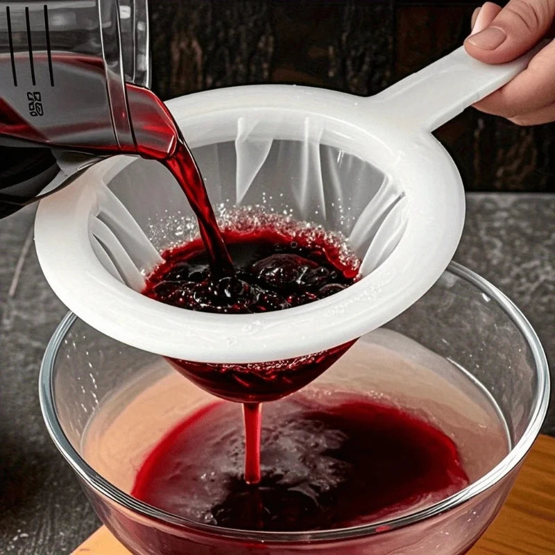 400 Mesh Fine Filter Bag with Handle – Reusable Nut Milk, Soy Milk & Juice Strainer – Great for Smooth Drinks, Yoghurt & Flour – Available in 1 & 2 Packs