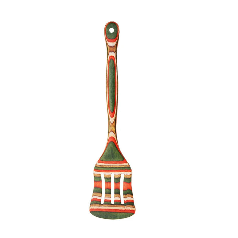 Pakkawood Wooden Cooking Spoons & Serving Utensils – Nonstick-Safe Salad Servers & Kitchen Utensil Set – Best for Cooking & Serving