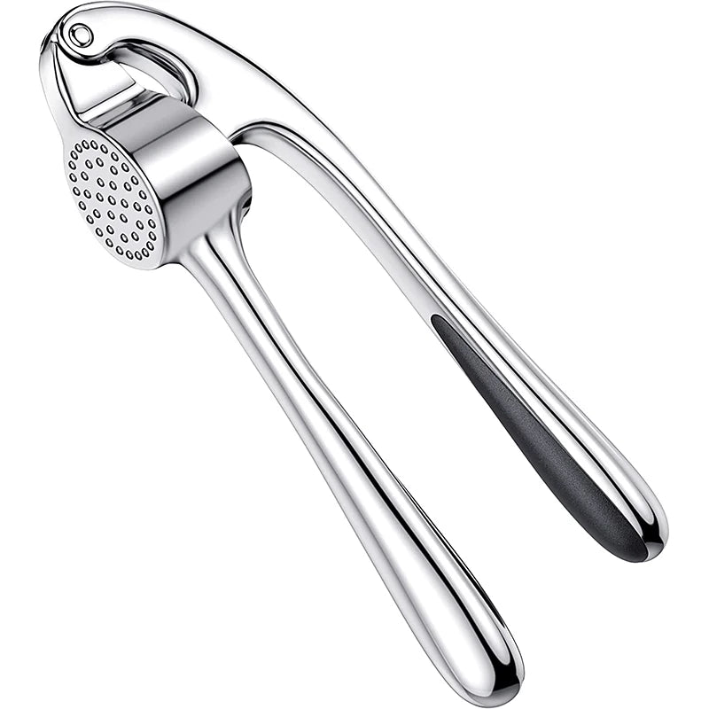 Zinc Alloy & Stainless Steel Garlic Press – Easy Squeeze Garlic Mincer & Crusher – Ideal for Fresh Garlic in Everyday Cooking – Available in Silver, Black & Gold Colours