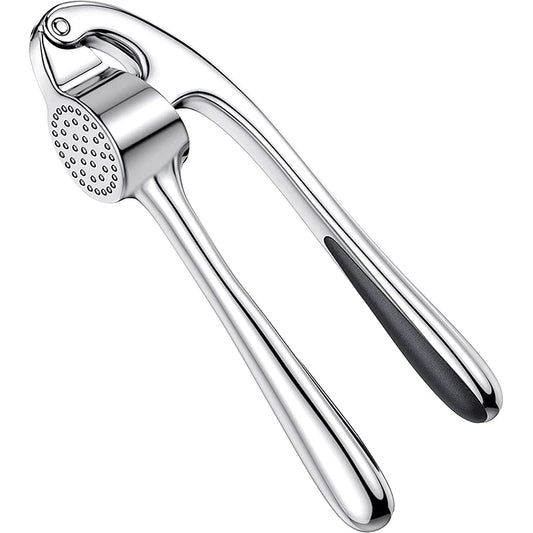Zinc Alloy & Stainless Steel Garlic Press – Easy Squeeze Garlic Mincer & Crusher – Ideal for Fresh Garlic in Everyday Cooking – Available in Silver, Black & Gold Colours