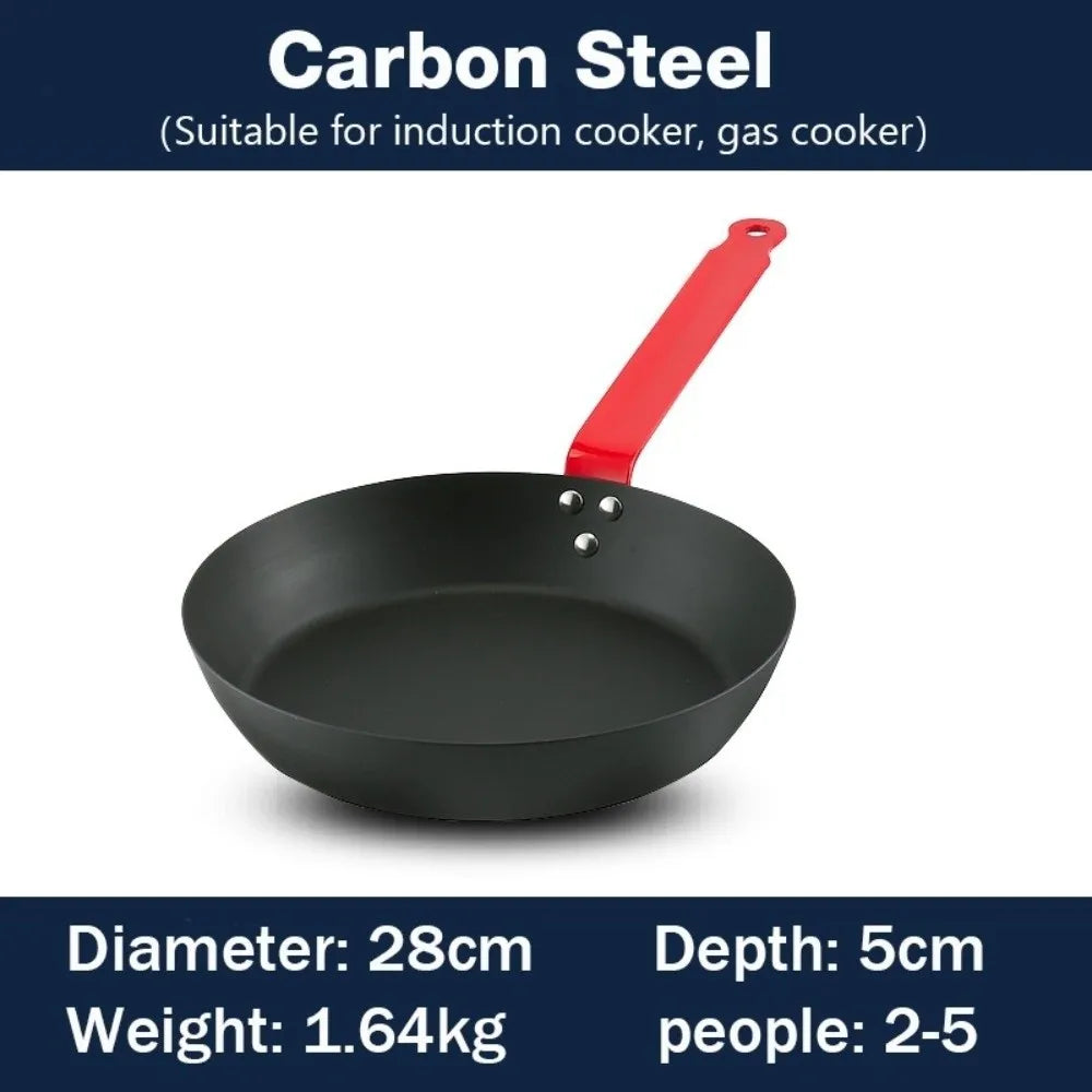 Carbon Steel Frying Pan Red 28cm