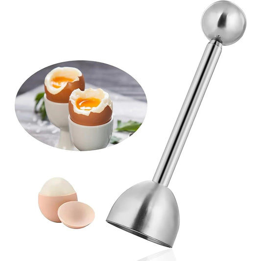 Stainless Steel Egg Topper & Cracker – Soft & Hard Boiled Egg Cutter and Opener – Great for Neatly Topping Boiled Eggs
