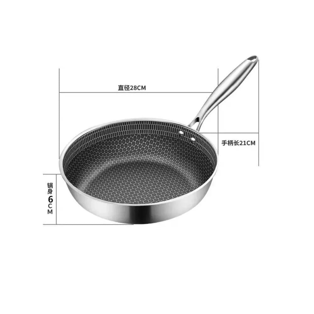 Stainless Steel Honeycomb Frying Pan 28cm