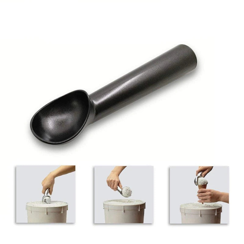 Non-Stick Anti-Freeze Stainless Steel Ice Cream Scoop – Melon Baller & Cookie Dough Scoop – Perfect for Ice Cream, Sorbet & Desserts – Available in Silver, Black & Frosted Silver Colours