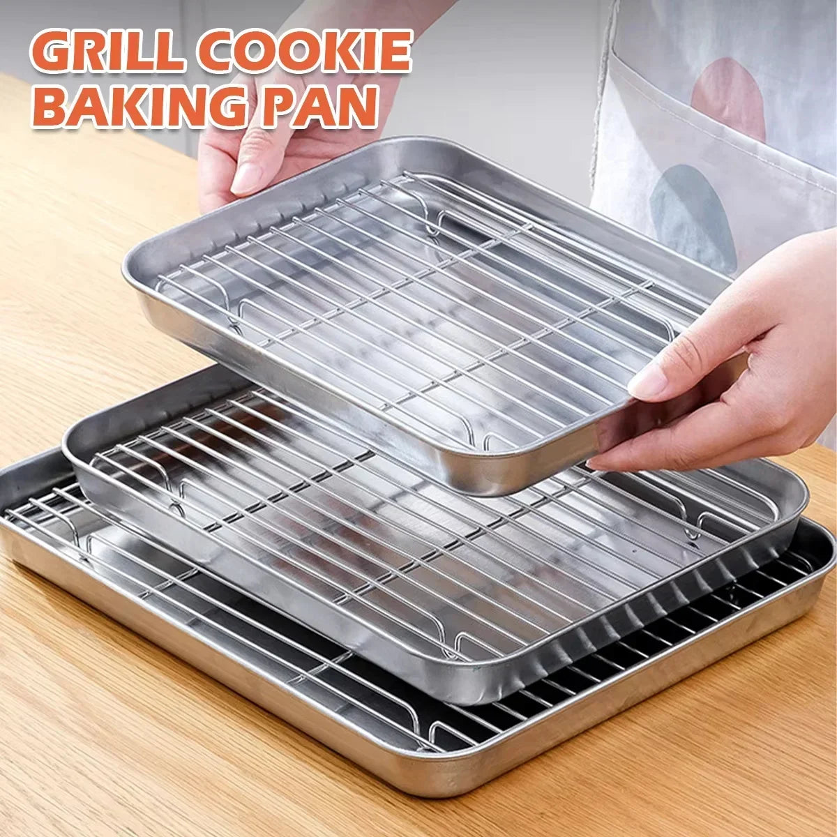 Stainless Steel Baking Tray with Wire Rack