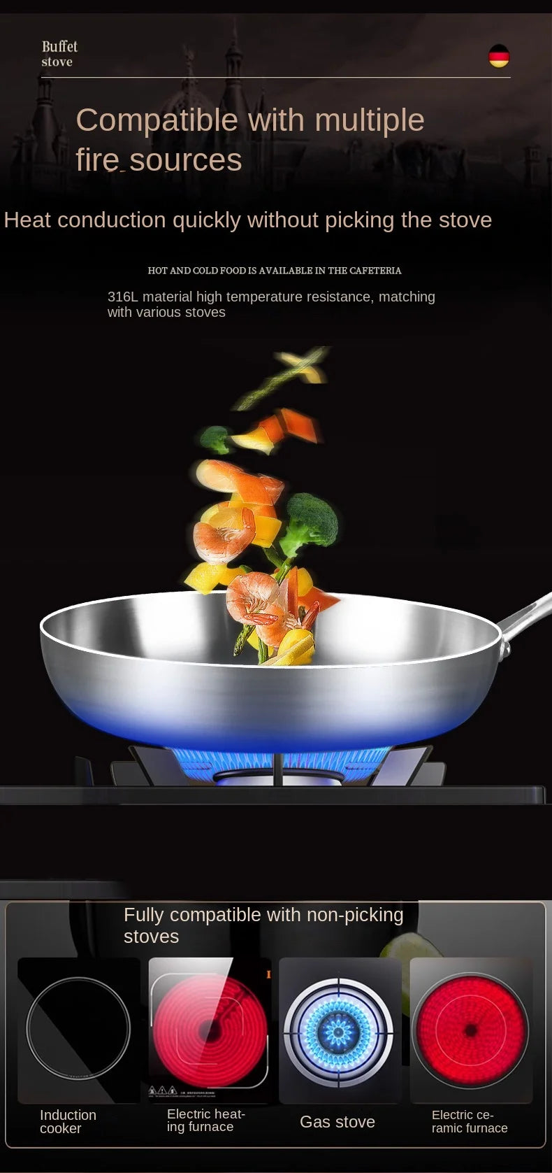 316 Stainless Steel skillet