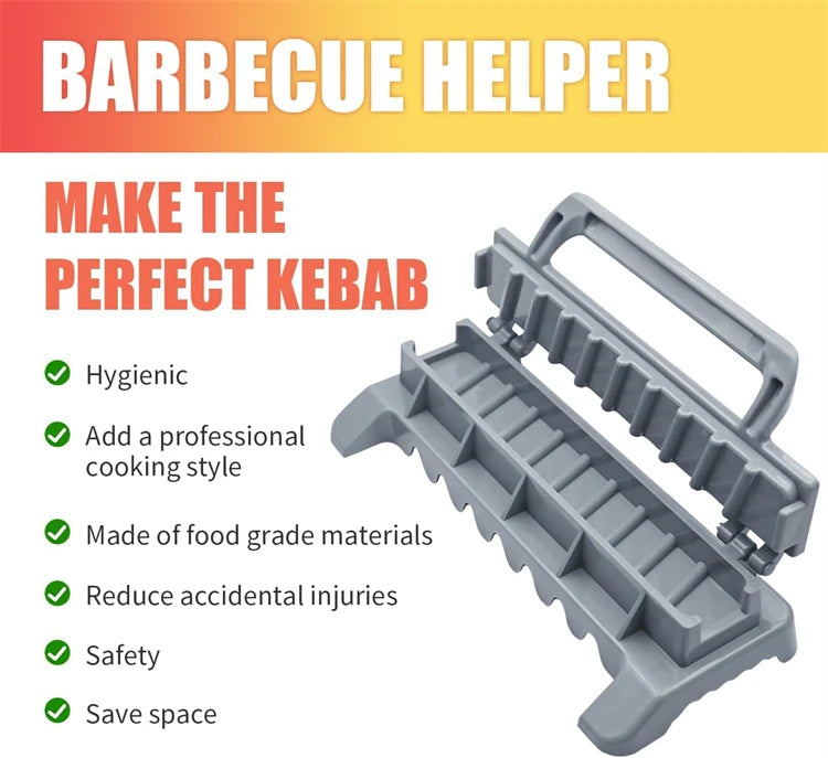 Large Kebab Maker Press with Skewers – Manual Kofta & Kabob Mould – Great for Making Even BBQ Kebabs at Home