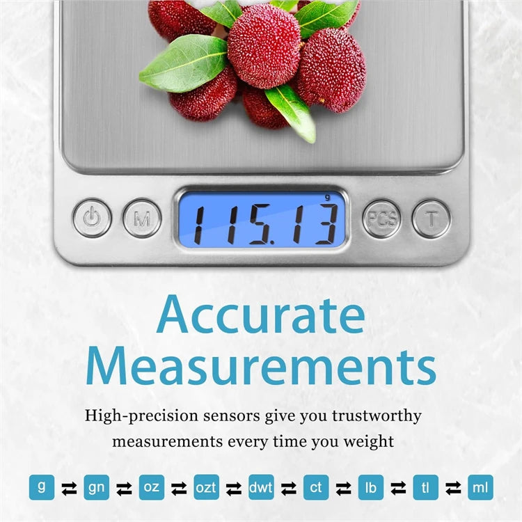 Digital Kitchen Scale with LCD Display and 2 Trays