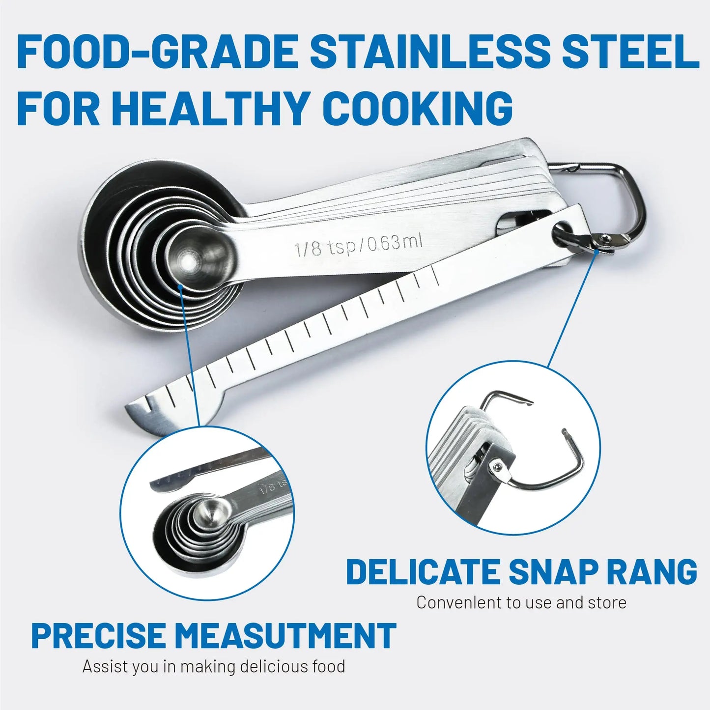 Stainless Steel Measuring Spoons Set of 8