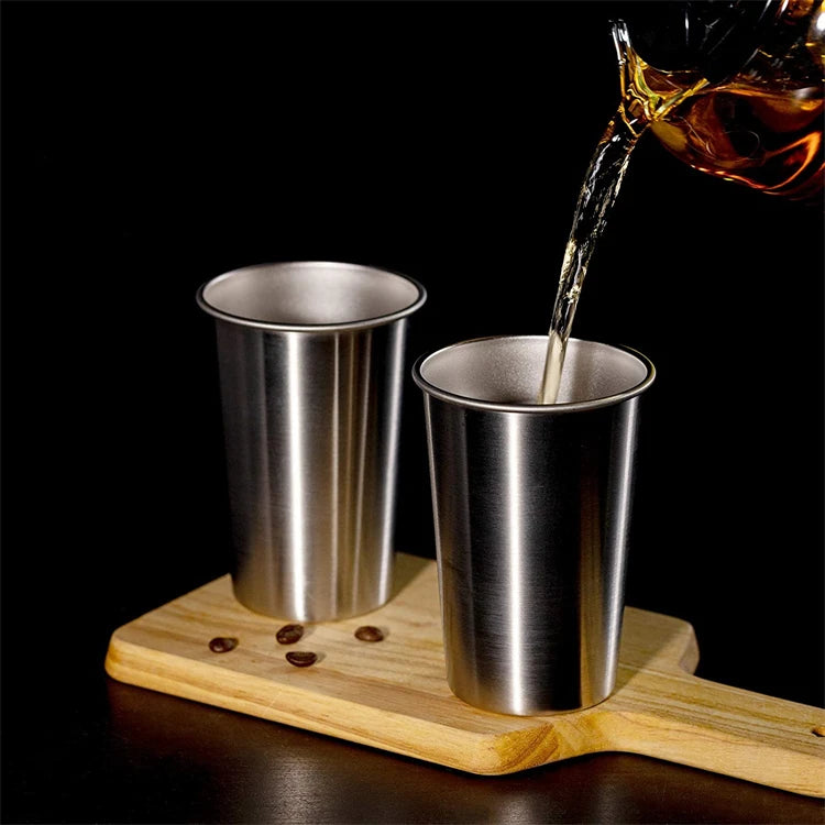 500ml Stainless Steel Stackable Tumbler Cup – Unbreakable Reusable Metal Pint Cup – Best for Water, Milk, Kids & Travel