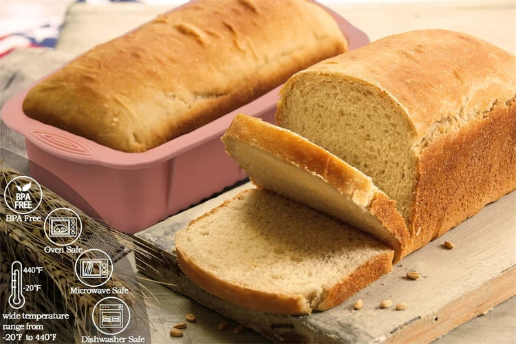 Non-Stick Silicone Loaf Pan – Easy Release Bread Mould & Baking Tin – Perfect for Bread, Meatloaf, Banana Bread & Cakes – Available in Grey, Pink & Blue Colours